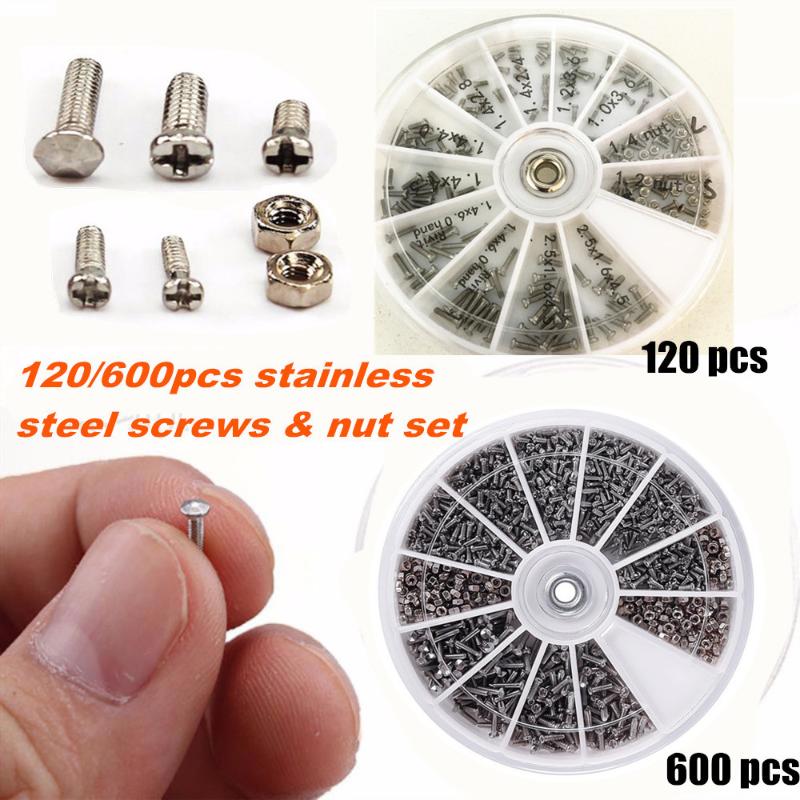 

120/600 pcs 12 Kind of Small Screws Nuts Electronics Assortment Kit