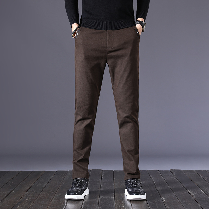 

2020 Autumn Mens Casual Basic Pants Business Trousers Regular Straight Pocket Details Trousers Stretch Pants Male Size 38,5188, Black