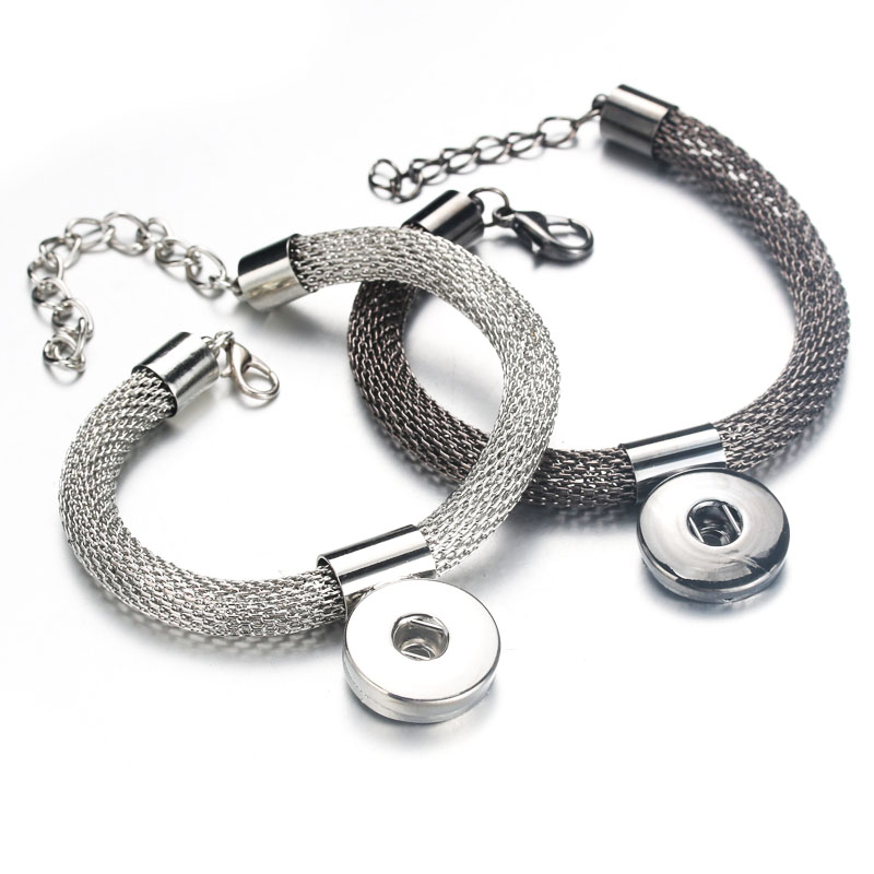 

Newest Adjustable Snap Button Bracelet Metal European & American Charms Bracelet For Women 18mm Snap Button Jewelry 041008