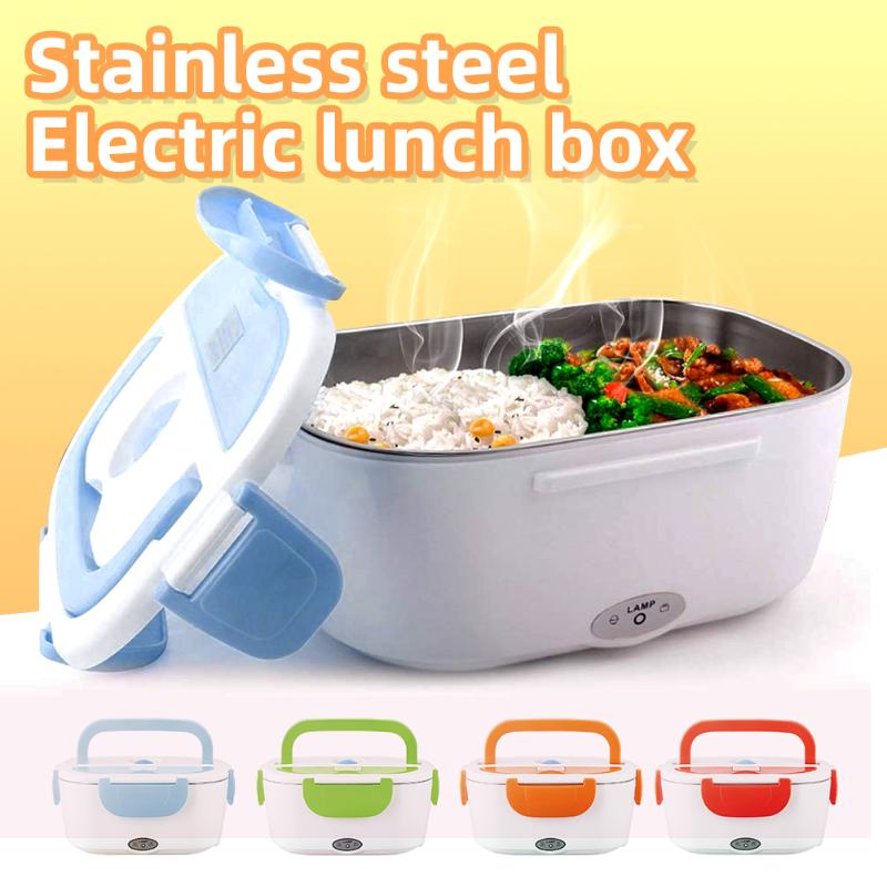 

Electric Heated Lunch Box Warmer Stainless Steel Container EU/US/Car Plug Car Office Heating Container Storage Lunchbox
