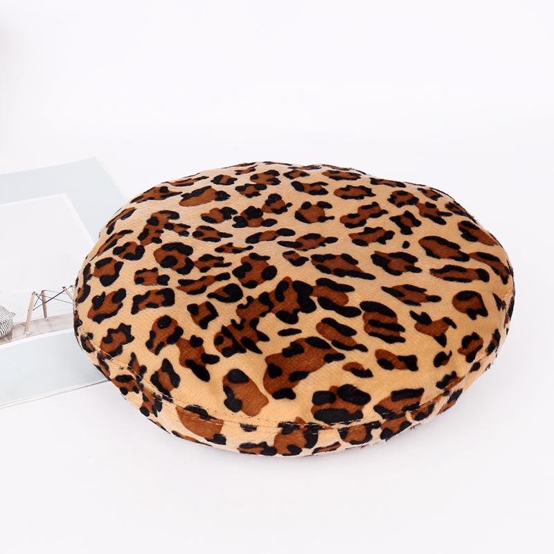 

Leopard Print Wool Women Beret Autumn Winter Octagonal Flat Cap Hats Stylish Artist Painter Newsboy Caps Black Grey Beret Hats, Yellow1