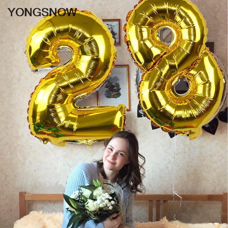 

2020 Christmas Number Balloon Gold Silver Foil Ballon Happy Birthday Figure Balloons Wedding Decoration Kids Toys Party Supplies