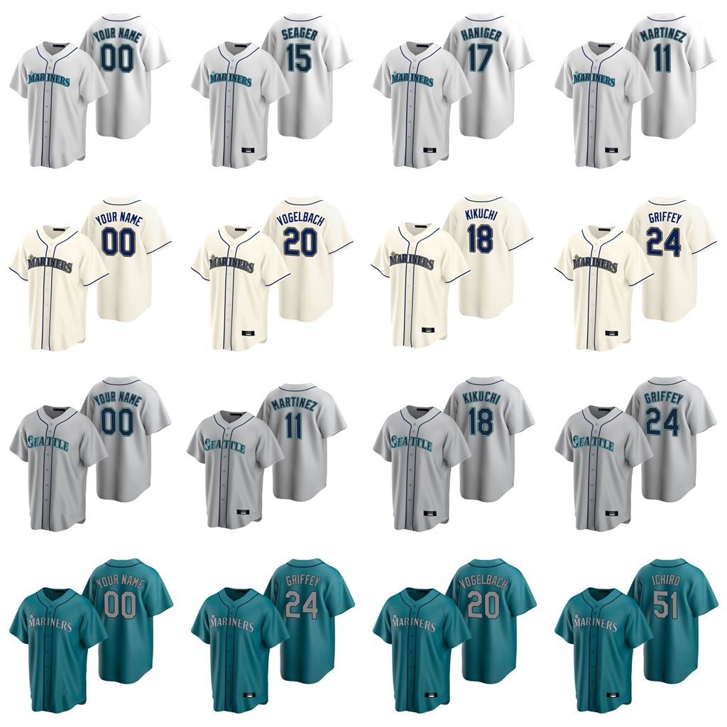 

2020 Jake Fraley Jersey Womens Braden Bishop Austin Nola J. P. Crawford Kendall Graveman Evan White Yoshihisa Hirano Baseball Jersey Custom, Blue;black