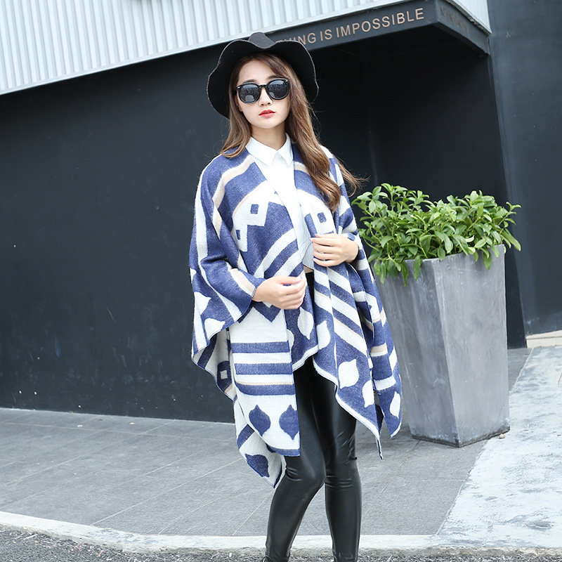 

Scarves Spring Autumn Split Shawl Ladies Oversized Wool Scarf Imitation Cashmere Winter Thickened Ethnic Air-Conditioning Cloak Bufanda