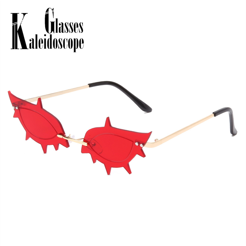 

Women Cat Eye Sunglasses Small New Rimless Sun Glasses Women Designer Eyeglasses Personality UV400 Shades Eyewear