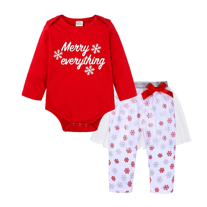 

2020 Baby Girl Clothes Christmas Outfits Suits Cotton Infant Clothing Long Sleeve Christmas Newborn Baby Girl Clothes Sets 0-24M, Picture color