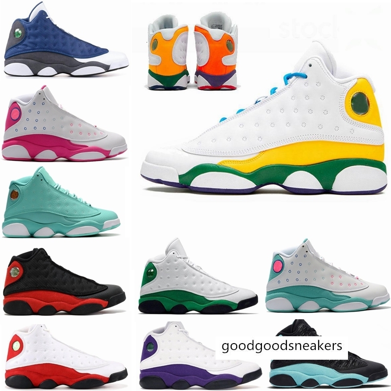 

13 13s Man Basketball shoes island COURT PURPLE Aurora green Playground Mens Sports Sneaker Trainers, 25.36-39