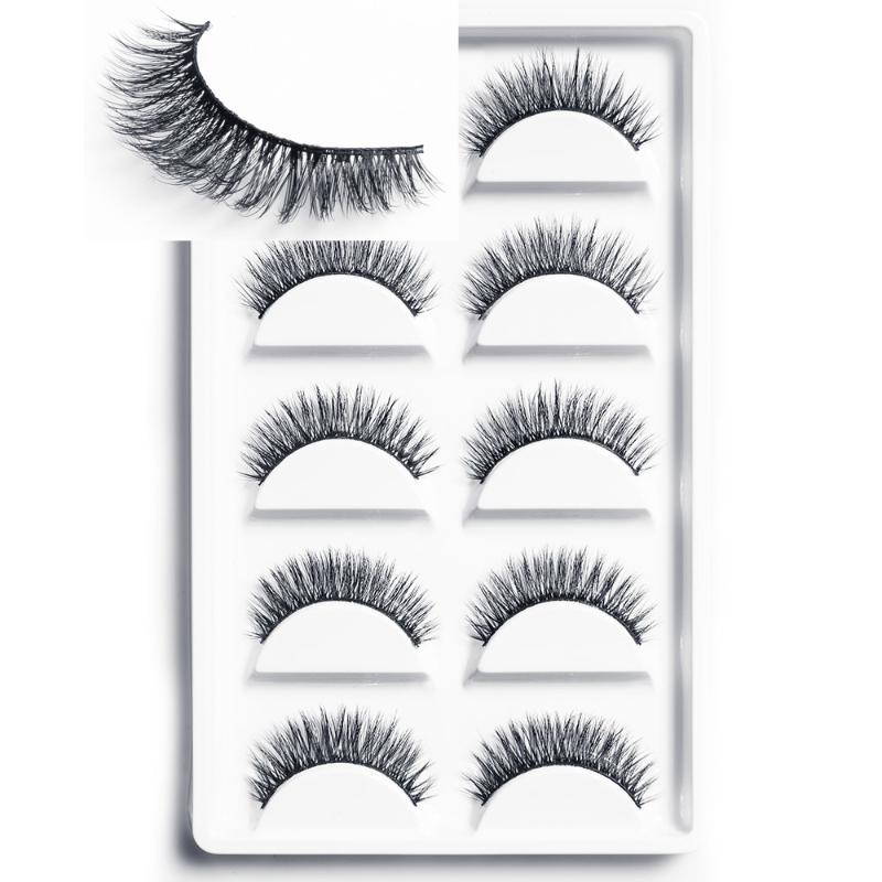 

5 pairs false eyelashes natural mink eyelashes handmade 3d mink lashes false eye lashes extensions makeup maquiagem faux cils