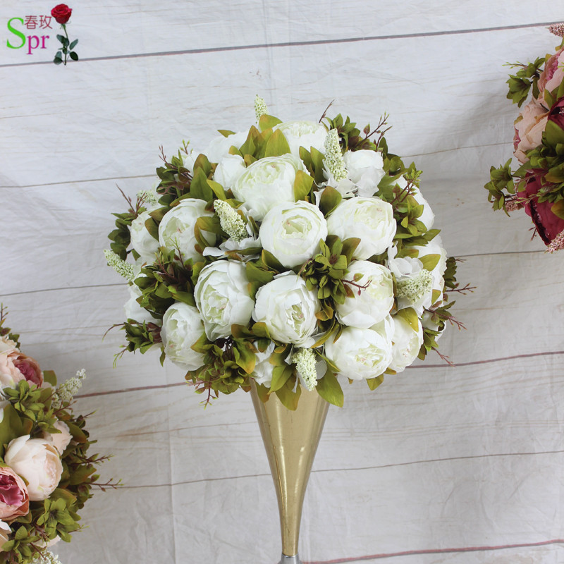 

SPR Free shipping wedding road lead lavender 40CM DIA. artificial peony flower ball wedding table flower centerpiece ball