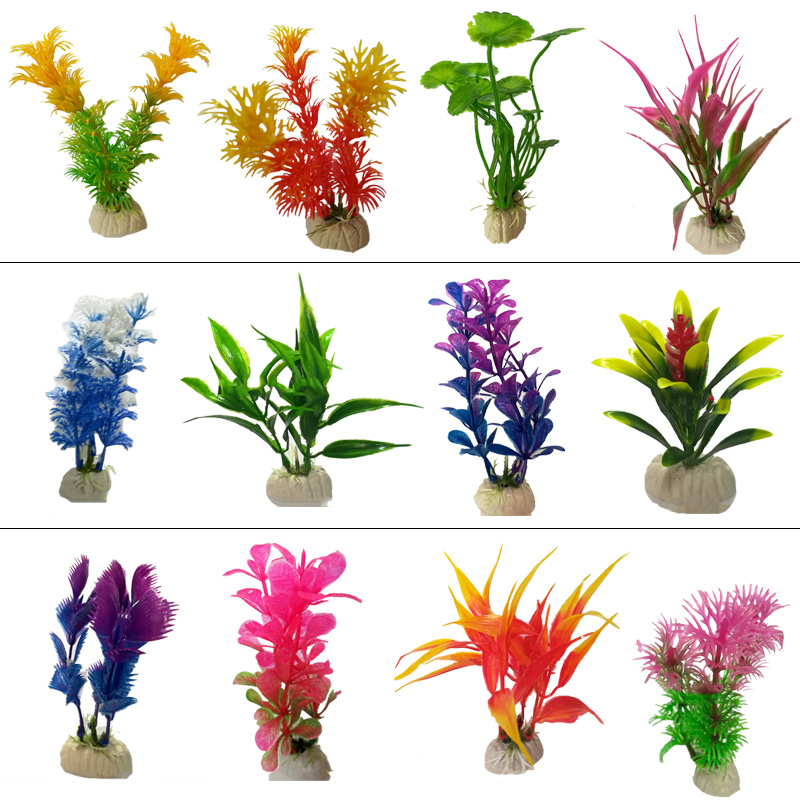 

1/2/4/12pcs Aquarium Artificial Plastic Plants Decor Aquarium Landscape Artificial Fish Tank Decorative Accessories