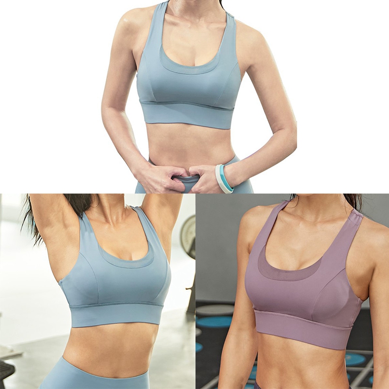 

Shockproof Gather Fitness Sports Underwear Ladies High-Intensity Running Vest Yoga Beauty Back Bra, Purple