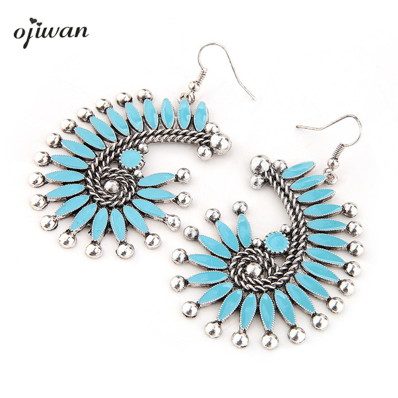 

Bohemian Earrings For Women Vintage Boho Earrings Statement Tribal Gypsy Spiral Enamel