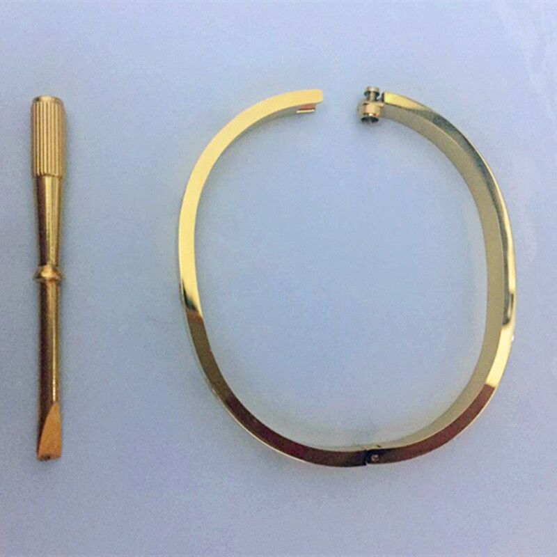 

Bangle Titanium Steel Love Bangles Gold Silver Rose Gold Bracelets Men Women Screw Screwdriver Bracelet Bangle Couple Jewelry Size 16-21