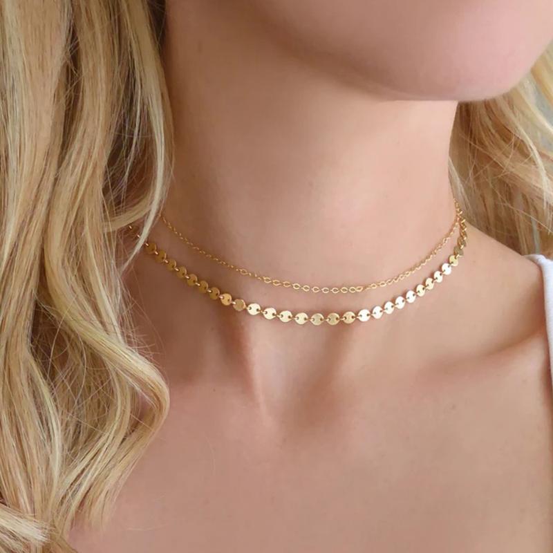

Simple choker Necklace women Jewelry collana Kolye Bijoux Collares collier femme gold color short necklaces