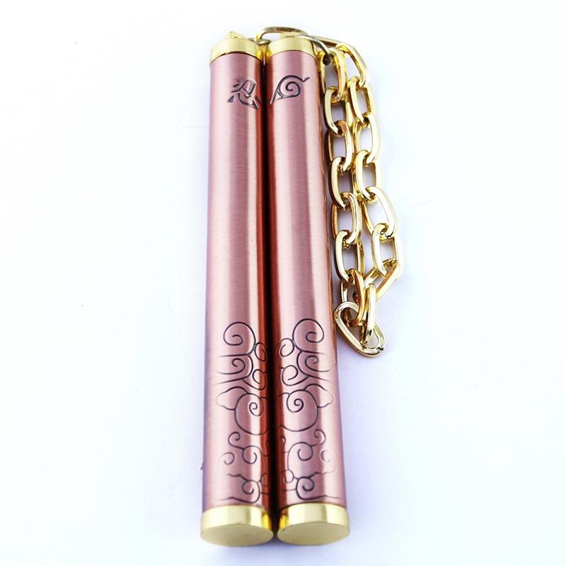 Wholesale-54cm Mini Nunchakus For Game Fans Zinc Alloy Model Toy For Kids Anime COS Prop Model Animation Kung Fu Bruce Lee Nunchakus-image-582894425