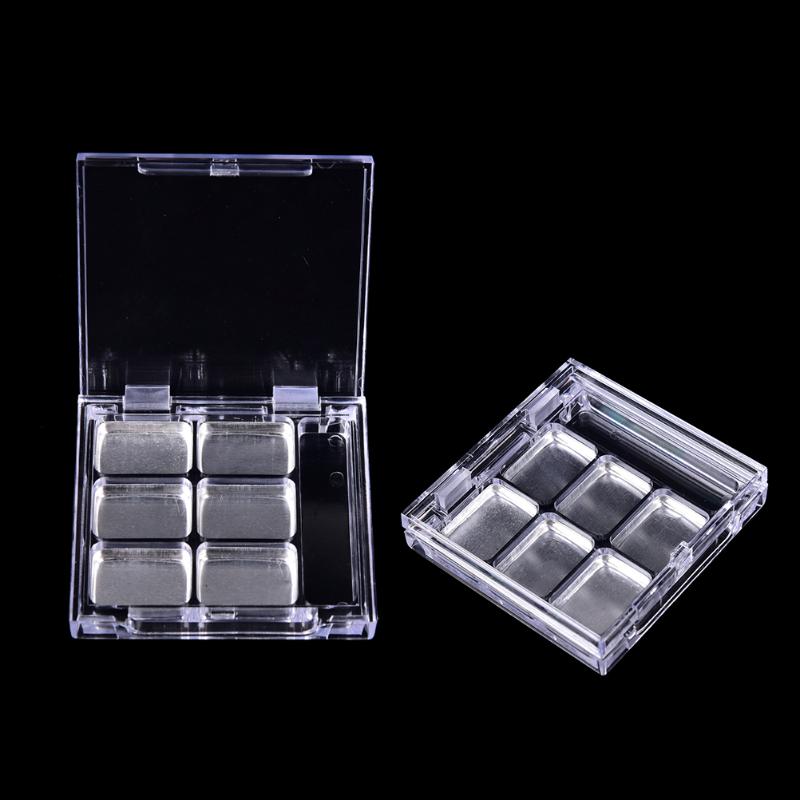 

DIY Empty 6 Square Grid Eyeshadow Lipstick Powder Box Case Cosmetic Packing+6PCS Palette Makeup Tools NEW, White