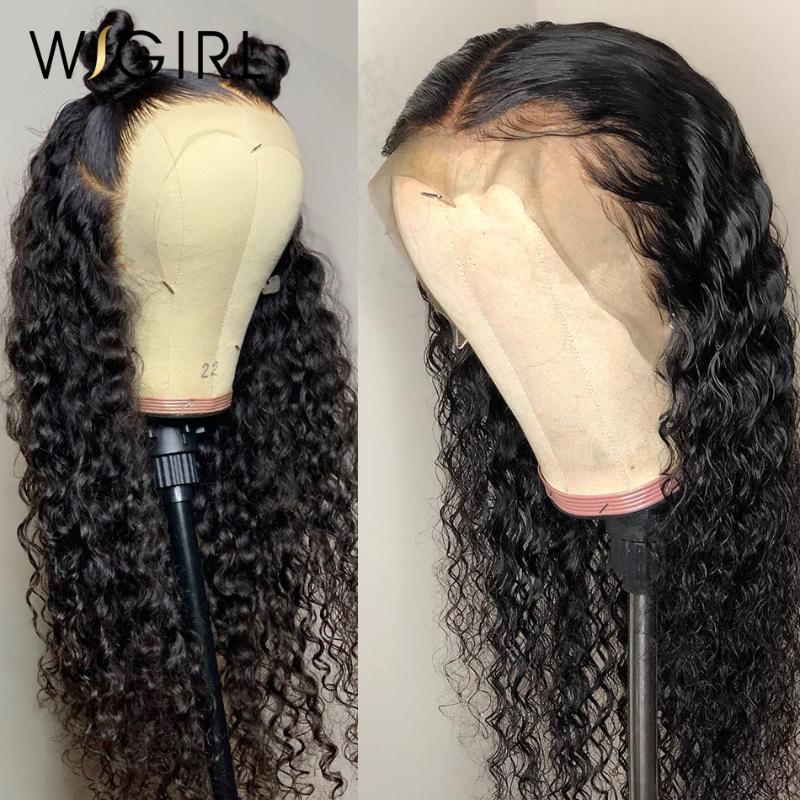 

Wigirl Brazilian Water Curly 360 Lace Front Human Hair Wigs 26 28 30Inch Deep Wave Long Frontal Wig For Black Women, Natural color