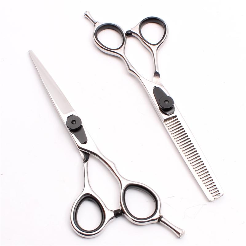 

2Pcs 5.5" 16cm 440C Engraving Logo Hairdresser's Scissors Thinning Shears Cutting Scissors Styling Tool Tool Hair C9015