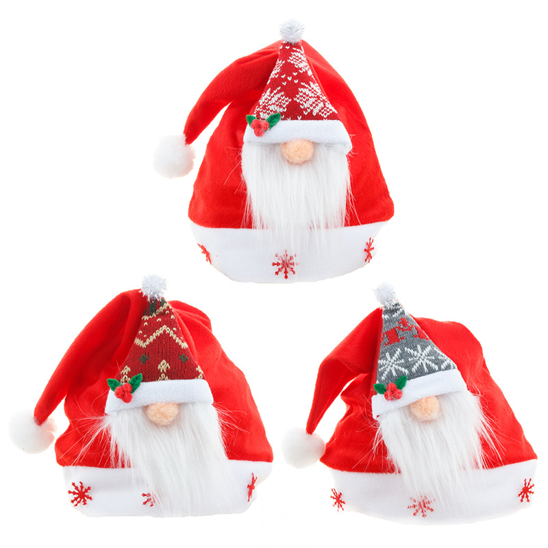 

2020 New Christmas Hat Thick Plush Adult Santa Hat Christmas Decorations for Home Santa Claus Gift Warm Winter Caps