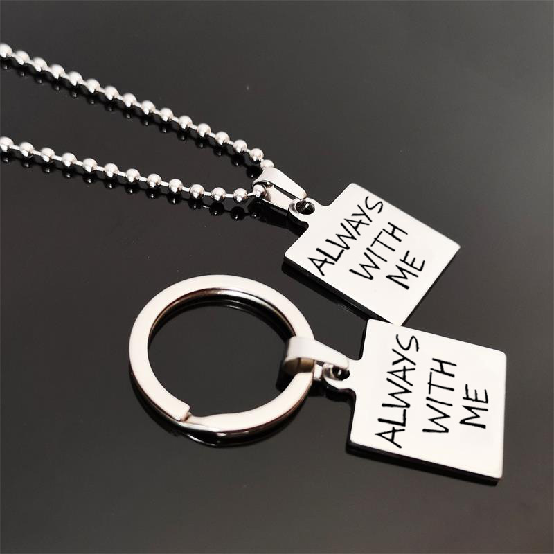 

New fashion stainless necklace women stainless steel letters necklace couple ALWAYS WITH ME trinket