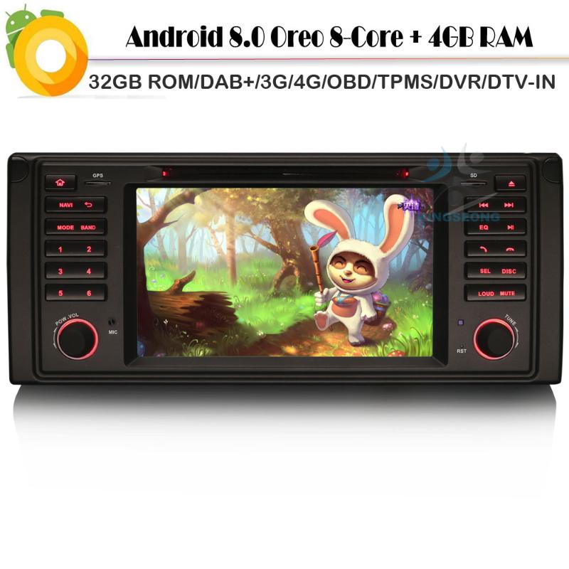 

Android 8.0 Autoradio Car Radio Player for 5 Series X5 M5 Octa Core 4G 32GB ROM DAB+ WiFi 4G GPS RDS BT SD OBD2 DVT-IN