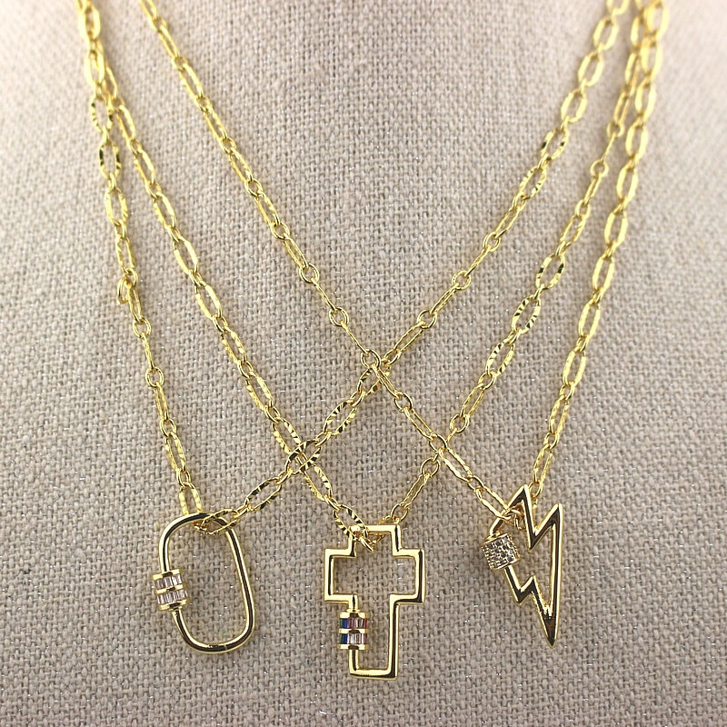 

Pendant Necklaces 16inch 10pcs/lot Design Cz Necklace,plated Clasp Component, Rosary Chain Necklace Wholesale