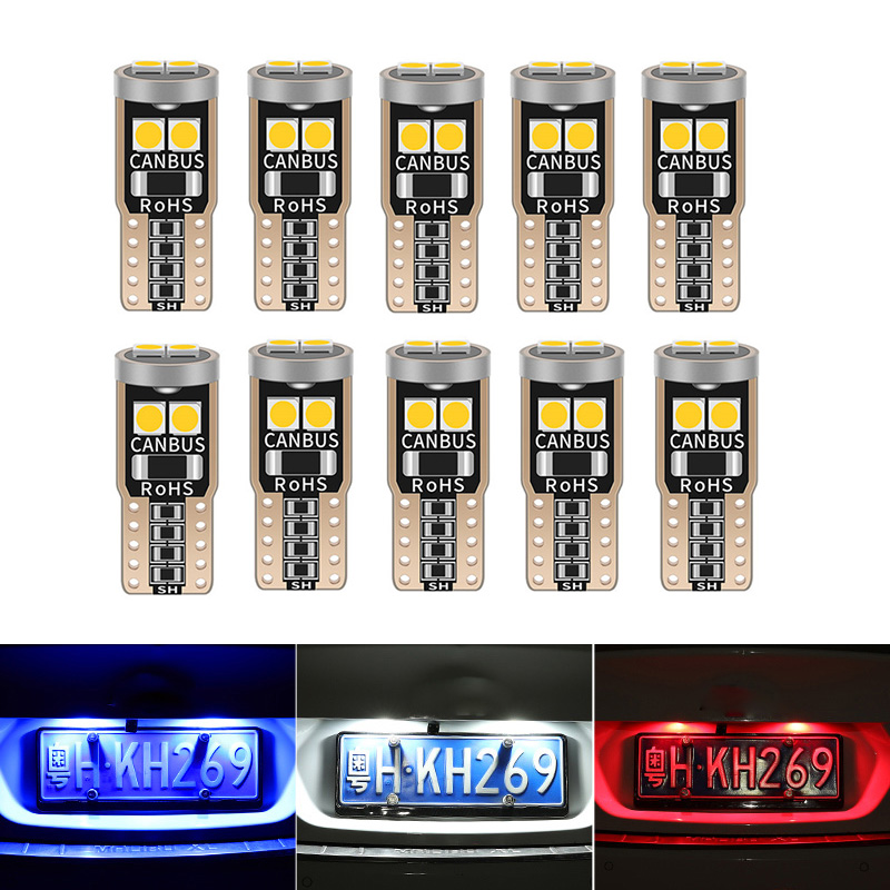 

10pcs LED Canbus T10 W5W Auto Interior Lamp Car LED Light Bulbs For Duster Megane 2 Forester Legacy Kia KX5 K2 K5, As pic