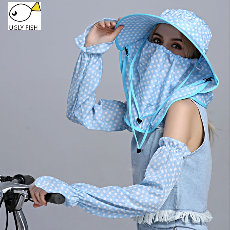 

Beach hats Summer Hats for Women Sun for Women sombreros mujer verano sun visor cap mask sleeves, Blue sun hat women