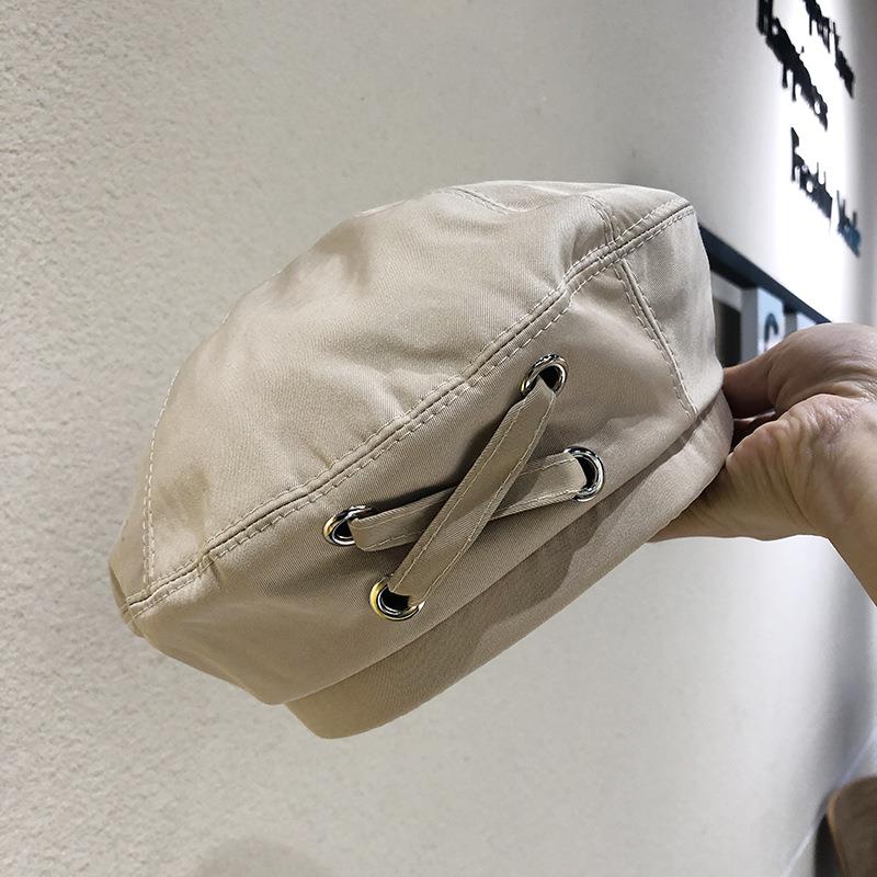 

Woman Beret Cap Autumn And Winter Cotton Day Hats Restore Ancient Ways Sister Crossing Velvet Bandage Bow Beanies Painter Hat, Black