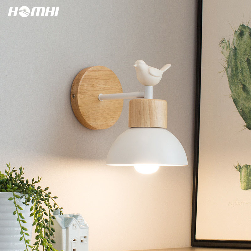 

Bird sconce Nordic Wall Lamp wooden modern led wall lights Fixture Home Decoration for bedroom bathroom led room decor luces
