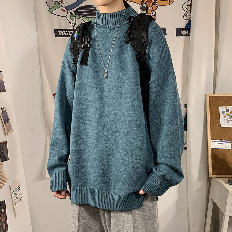 

Men's Solid Color Winter Sweaters Casual Woman Fashion Pullovers Oversize Man Sweater 2020 New Male Clothing, Black
