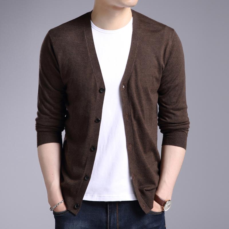 

Sweater Men's Spring and Autumn 2020 New Style MEN'S Knit Cardigan Trend Origional Design Sweater Coat, Dark blue