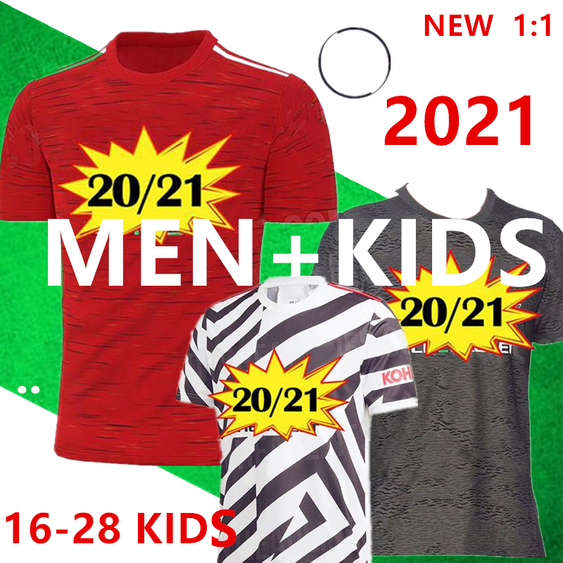 

Top quality Manchester 2020 2021 united UTD jerseys BRUNO FERNANDES soccer jersey MARTIAL RASHFORD JAMES football shirts man + kids+sock, Red