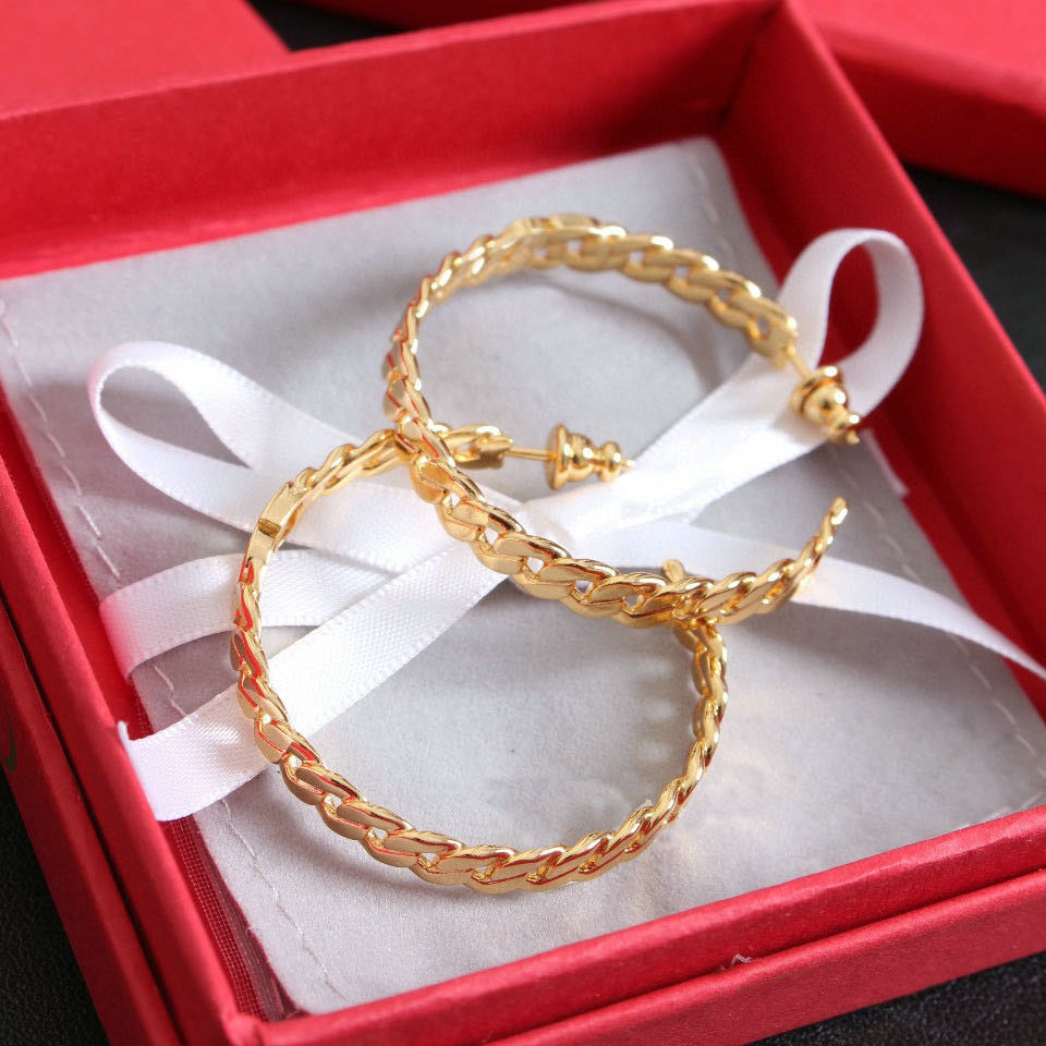 NEW Fashion hoop Circle earrings for lady Women Party Wedding Lovers gift engagement Jewelry With BOX LZ-image-586714359