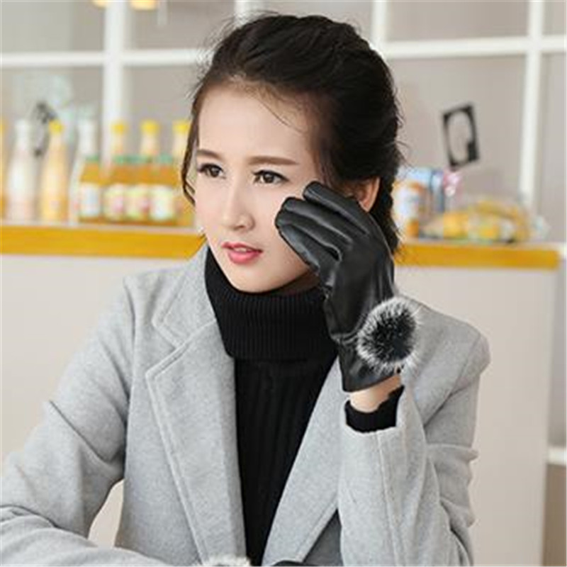 

Winter new lady mouth breathing, skin and fine hair thickening cute cat warm gloves embroidery refers to all students JT-9