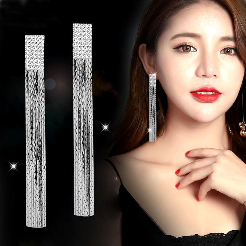 

SINLEERY Retro Rhinestone 10CM Long Tassels Earrings For Women Gold Color Party Wedding Chain Tassel Earrings Accessories ES706