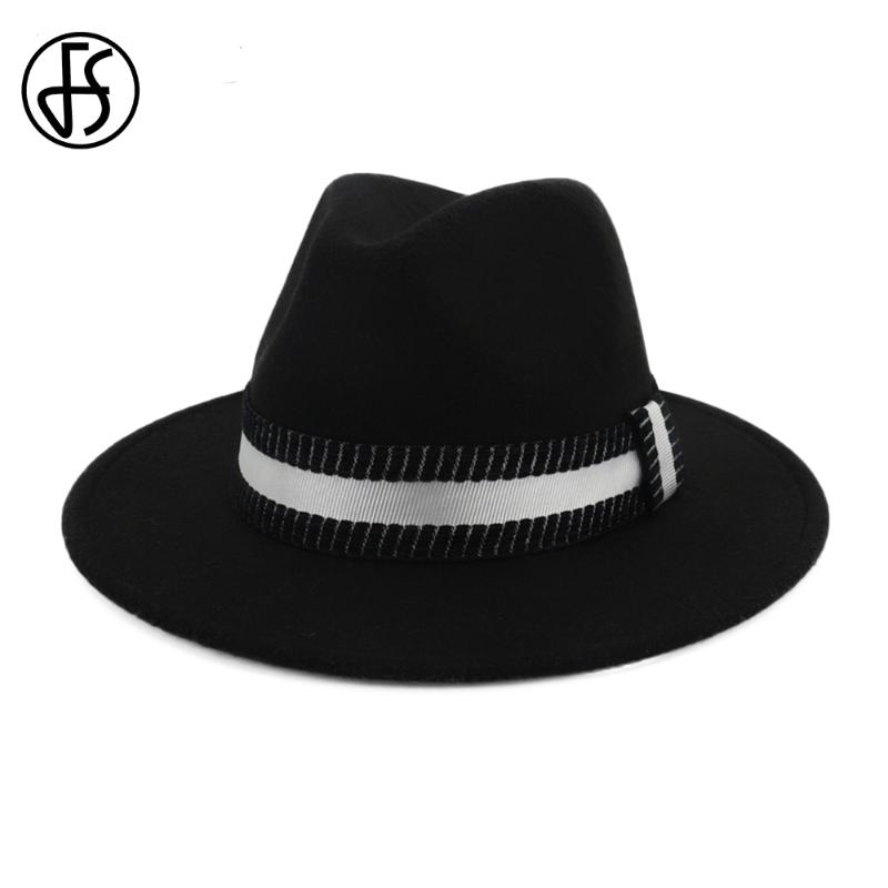 

FS Vintage Britsh Style Felt Felt Hats For Women Elegant Hat Gentleman With Band Mens Panama Classic Wide Brim Royal Cap, Red fedora hat