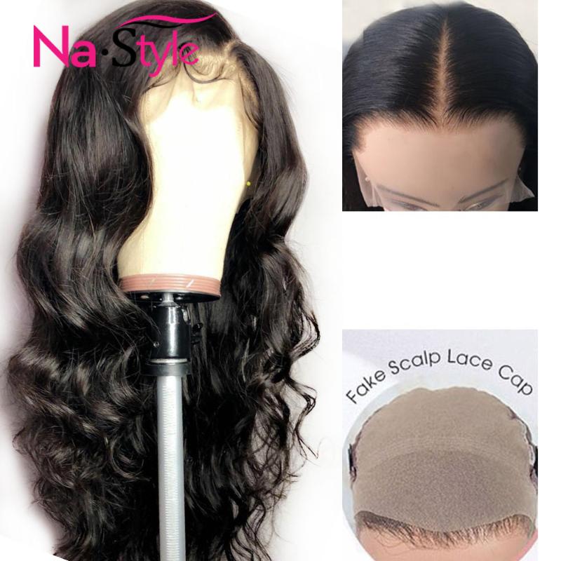 

Fake Scalp Wig Invisible Lace Front Wigs 13x6 Lace Front Human Hair Wigs Body Wave Pre Plucked Bleached Knots Wig Remy Full End, As pic