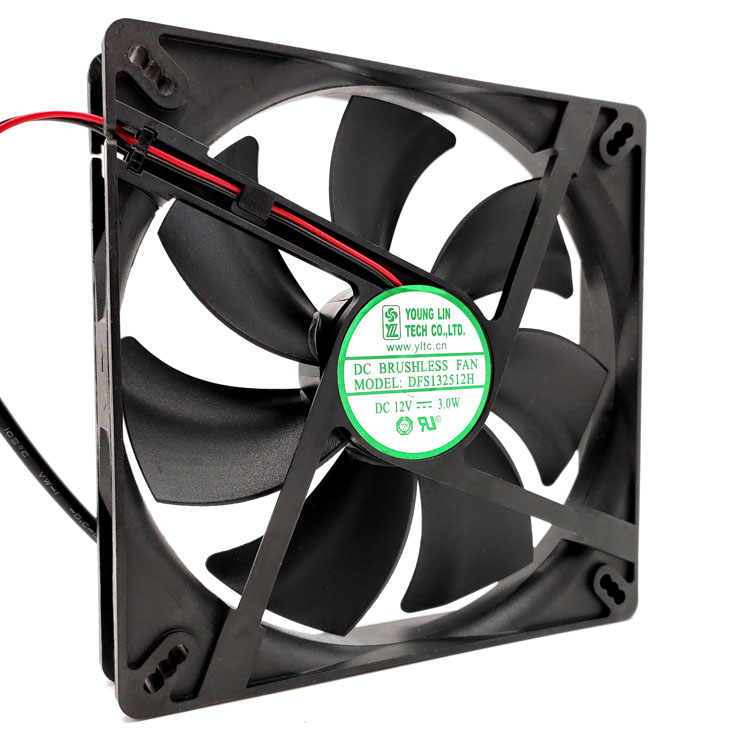 

DFS132512H DFB13512H silent 135 chassis cooling fan DC 12V 3W 0.25A 2600RPM 13525 135 * 135 * 25mm 2 wires Dual Ball