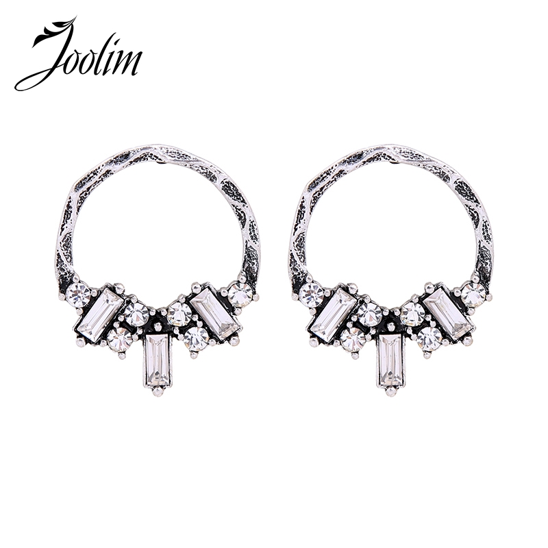 

JOOLIM Vintage Antique Gold Silver Color Round Piercing Earring Fashion Earring Women 2020 Trendy Jewelry Free shipping