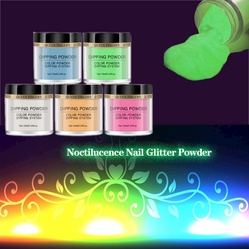 

New 10ML Neon Phosphor Powder Nail Glitter Powder Dust Luminous Pigment Fluorescent Nail Glitters Glow in the Dark