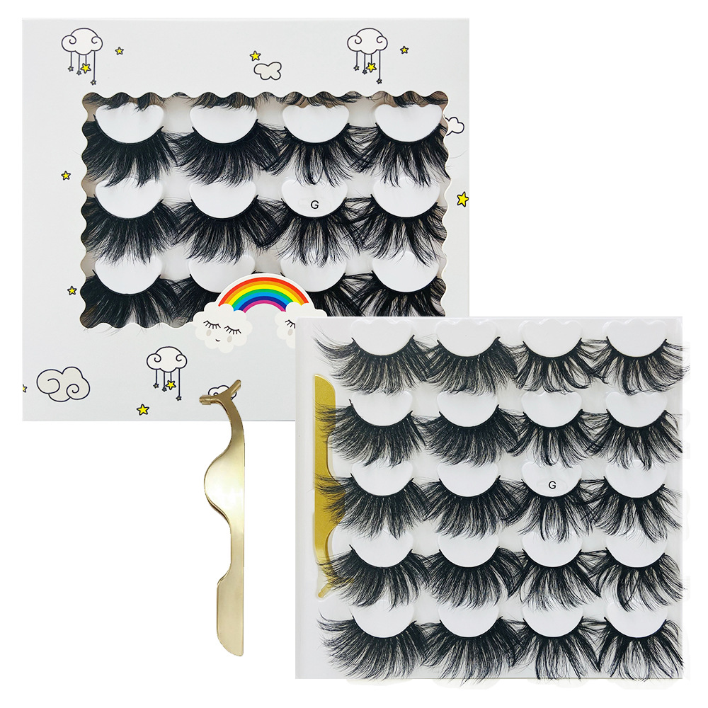 

New 10 Pairs Thick Long Mink False Eyelashes Set with Tweezer Soft & Vivid Handmade 25mm Fake Lashes Extensions Eye Makeup 6 Models DHL Free