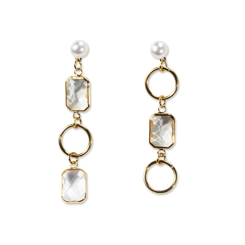 

Korean Fashion Jewelry Square Earrings Ladies Luxury Transparent Glass Crystal Party Irregular Earrings for Women gift E406