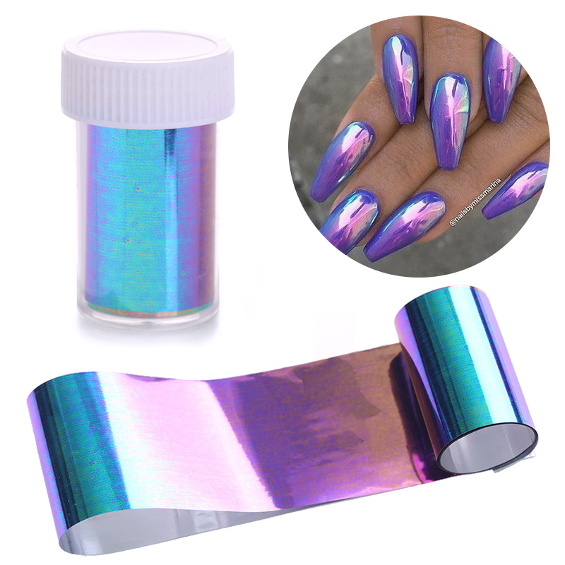 

Marble Mirror Effect Sticker Transfer Foils Nail Art Sticker Chameleon Nail Art Decals Wrap Slider for Nails Decorations Tip, 06