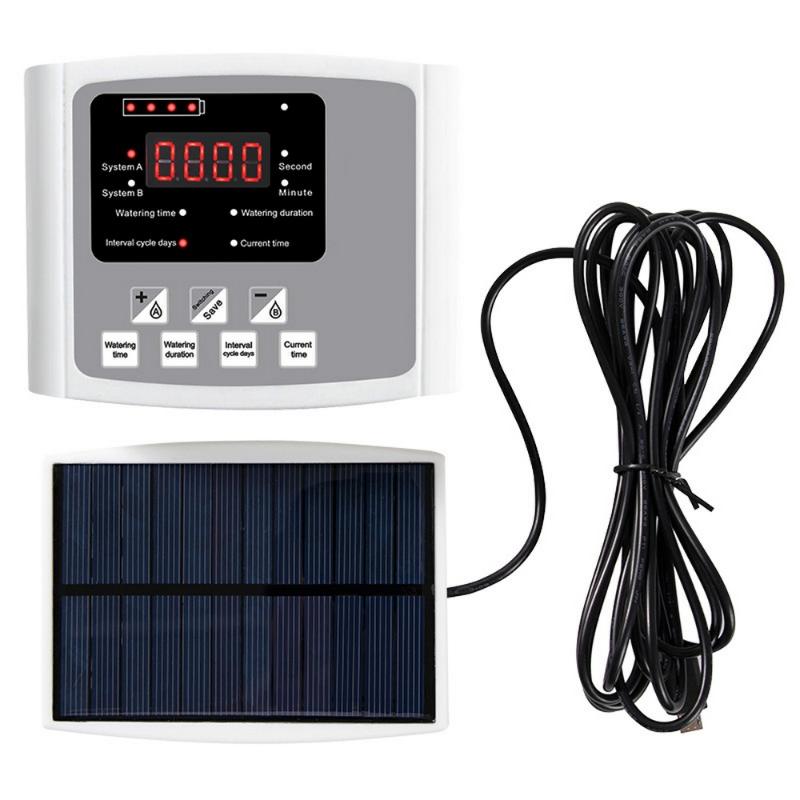 

Watering Equipments 2021 Garden Drip Irrigation Device Dual Pump Controller Timer System Solar Intelligent Plant Automatic, As shown