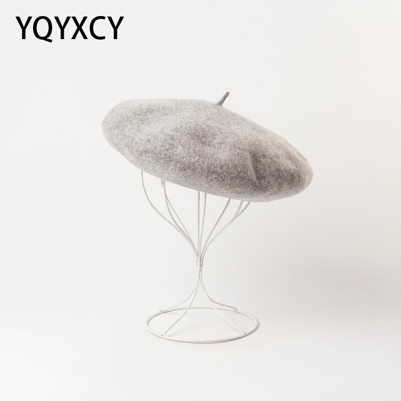 

Large Big Size Wool Beret Autumn Winter Hats For Women Painter Cap Fashion Warm Women Hat Beret Female Vintage Bonnet, Black