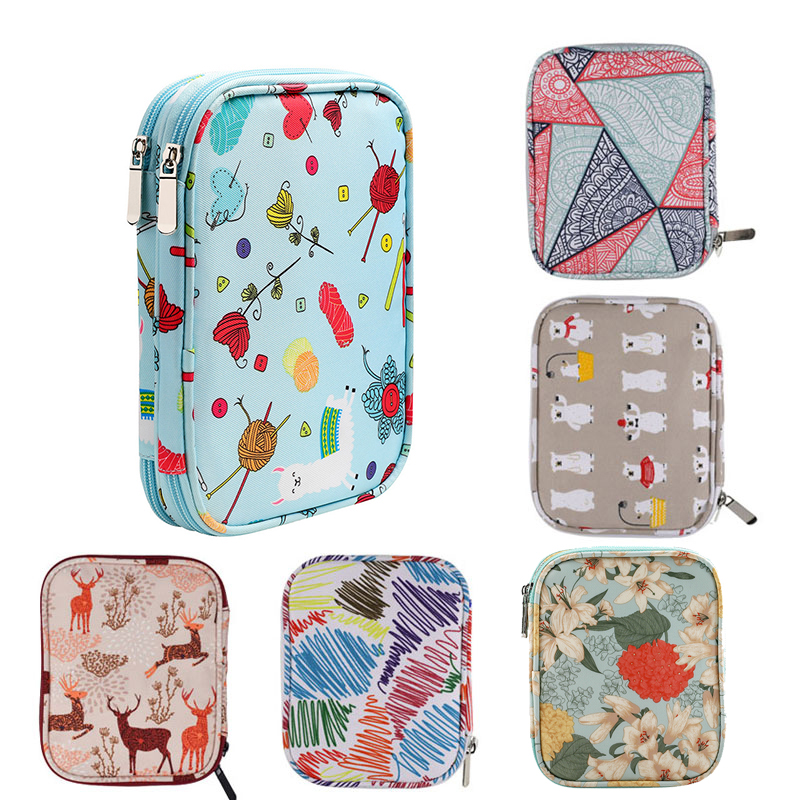 

Empty Crochet Hooks Bag Zipper Storage Organizer Bag for Crochet Needles Knitting Tools Without Hooks and Accessories