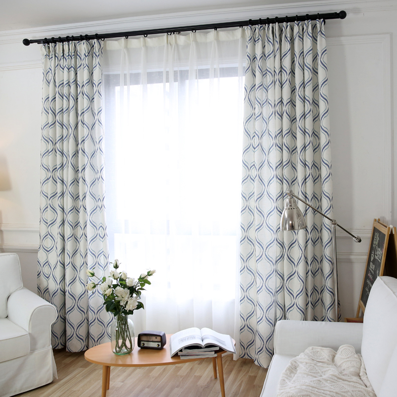 

modern Wavy stripes printing living room decor curtains fabric for kitchen, eyelets shower bay window curtain drape (#LRLY1703, Purple