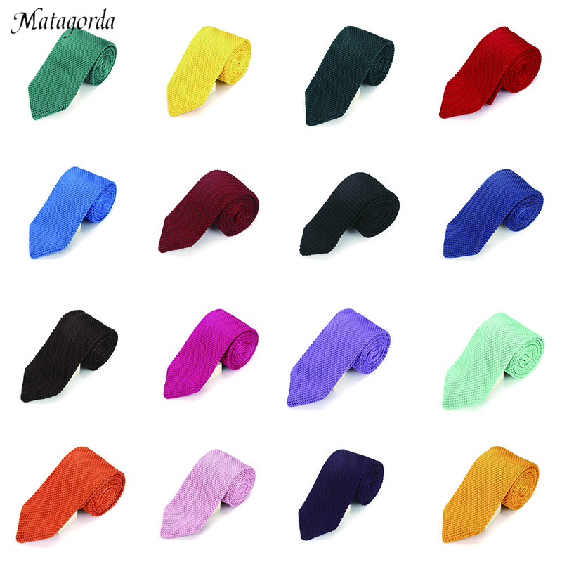 

Matagorda Man Tie Knit Tie Pure Color Necktie Acumination Gravata Best Festival Gift Neckwear 6CM Luxury Accessory Slim Bow