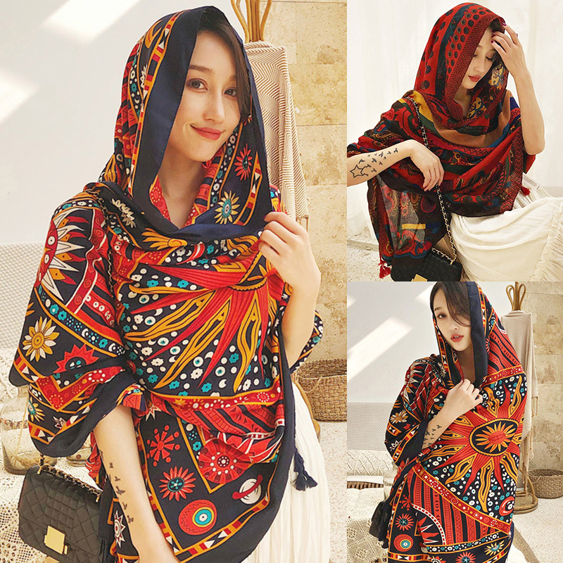 

2020 Autumn Winter Scarf Floral Printed Elegant Scarf Women Long Warm Wrap Shawl Female Fashion Design Charming Present